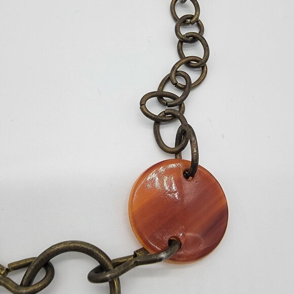 Vintage 80’s Belt Copper Tone‎ Brown Plastic And Metal Chain Link Belt 36 In - Picture 2 of 3